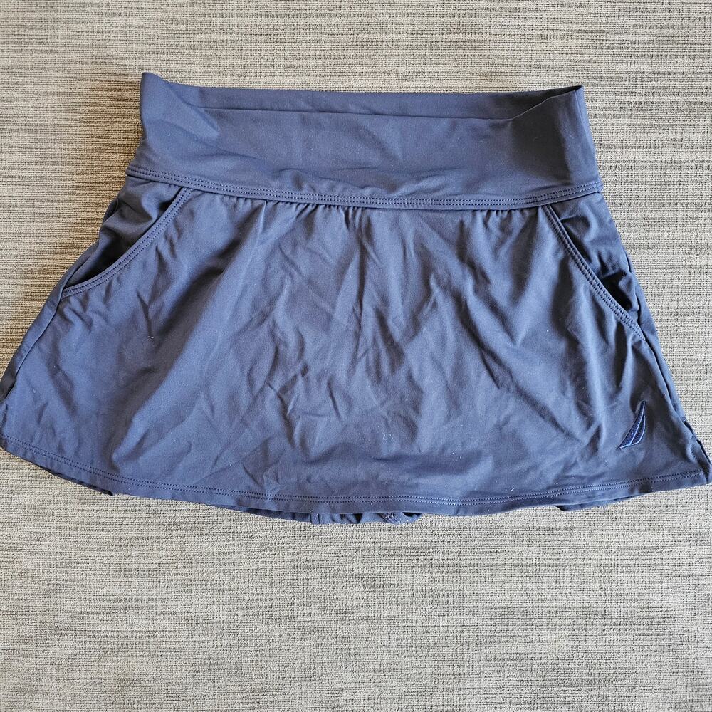 Nautica Women's Blue Salutation Stash A-line swim Skort Size Small